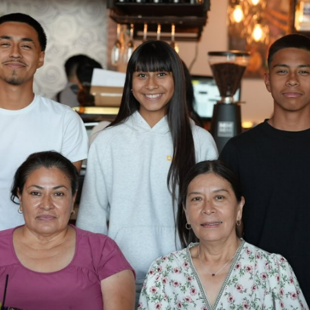 Destiny Morales with her mother Gloria Morales and her brothers, Xzavier and Greg.